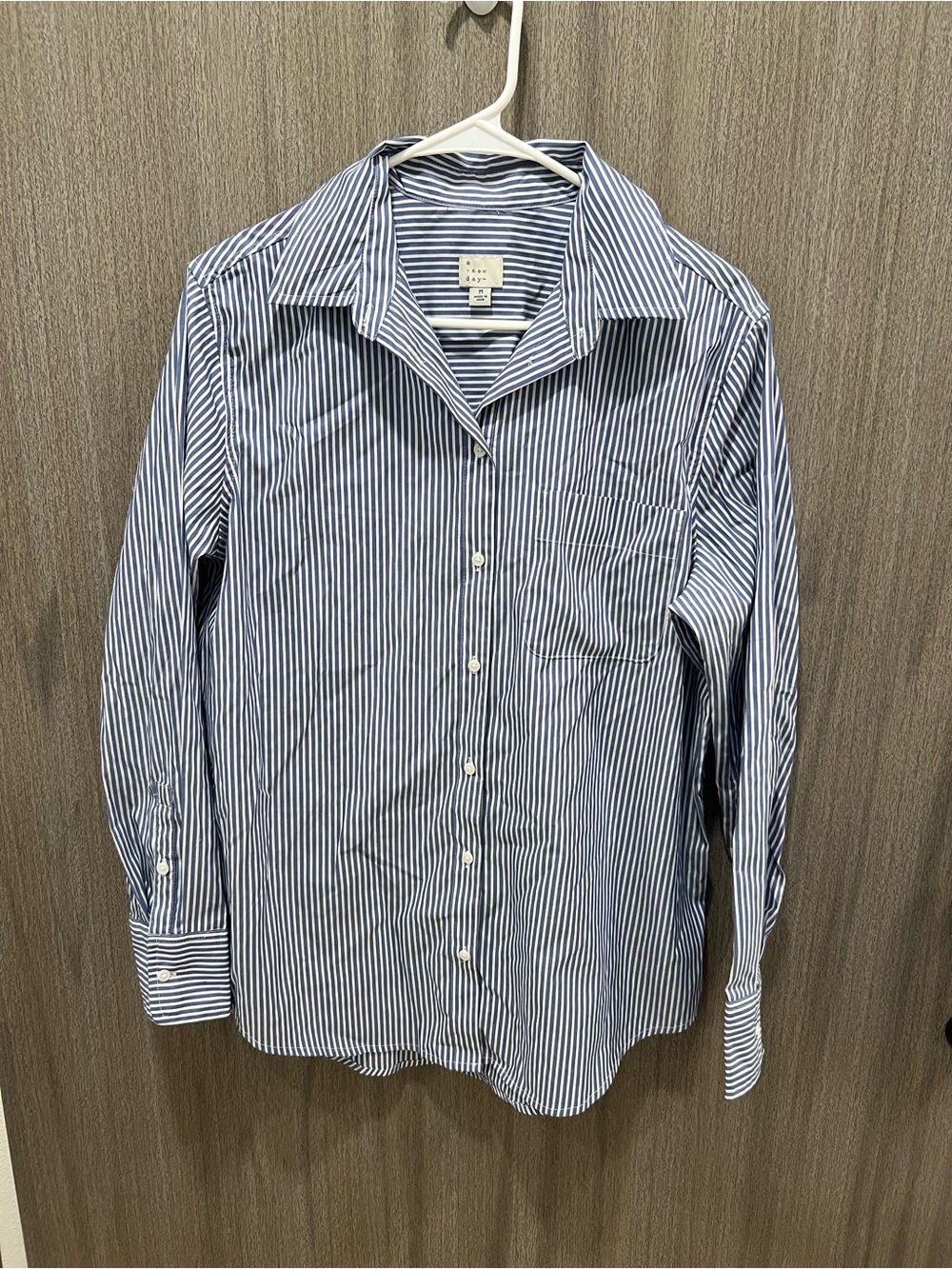 Striped Blue & White Button-Up Shirt